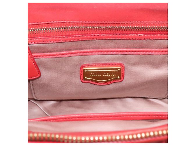 Borsa Miu Miu Matelassé in pelle 2way Rossa Oro Auth bs37398 Rosso D'oro - vista 24