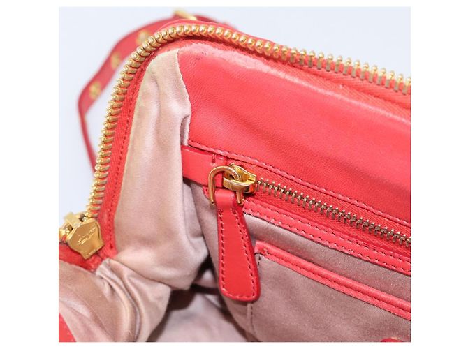 Borsa Miu Miu Matelassé in pelle 2way Rossa Oro Auth bs37398 Rosso D'oro - vista 27