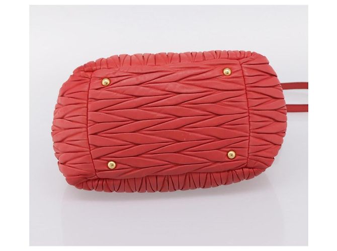 Borsa Miu Miu Matelassé in pelle 2way Rossa Oro Auth bs37398 Rosso D'oro - vista 5