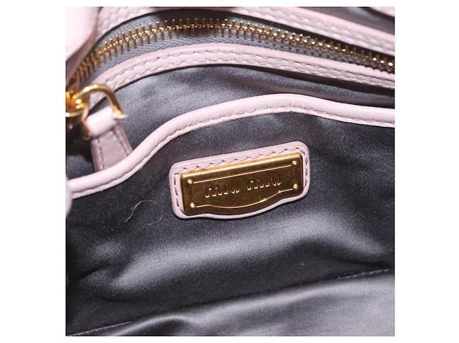 Borsa a mano Miu Miu Matelassé in pelle 2way Grigio Oro Auth 206108V Marrone D'oro - vista 22