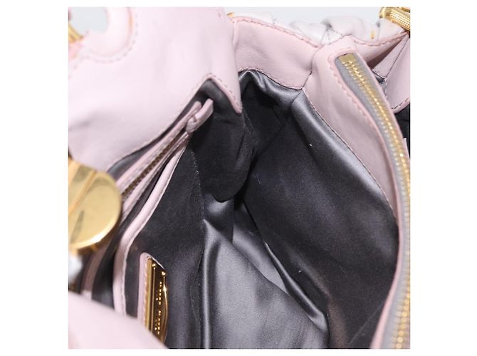 Borsa a mano Miu Miu Matelassé in pelle 2way Grigio Oro Auth 206108V Marrone D'oro - vista 24