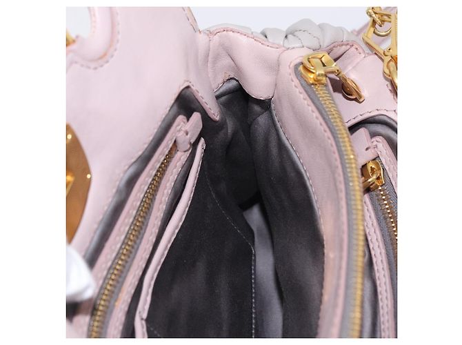 Borsa a mano Miu Miu Matelassé in pelle 2way Grigio Oro Auth 206108V Marrone D'oro - vista 26