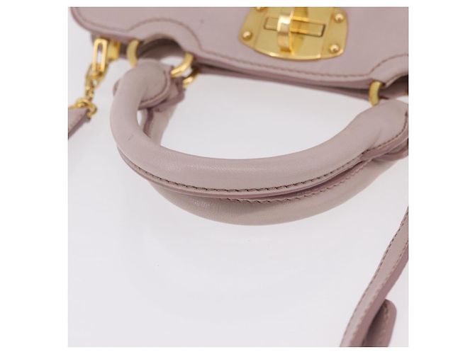 Borsa a mano Miu Miu Matelassé in pelle 2way Grigio Oro Auth 206108V Marrone D'oro - vista 8