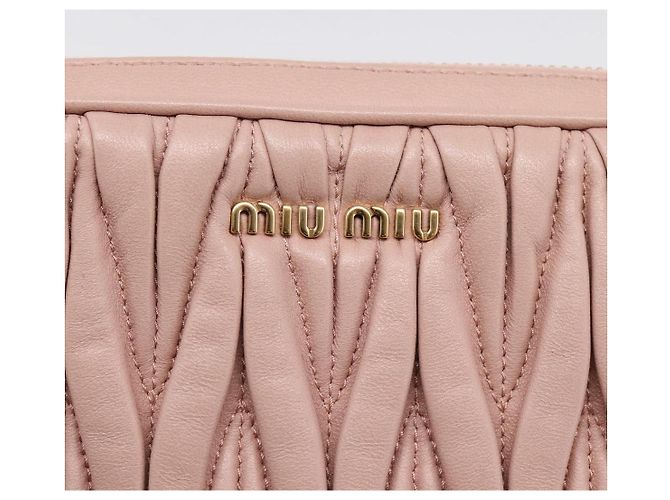 Borsa a tracolla Miu Miu Matelassé in pelle Rosa Oro Auth ar14289M D'oro - vista 18