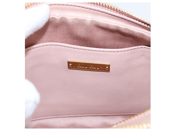Borsa a tracolla Miu Miu Matelassé in pelle Rosa Oro Auth ar14289M D'oro - vista 19