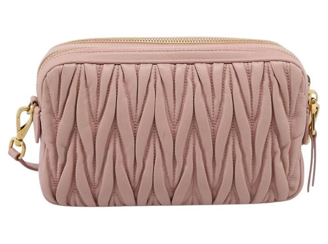 Borsa a tracolla Miu Miu Matelassé in pelle Rosa Oro Auth ar14289M D'oro - vista 2