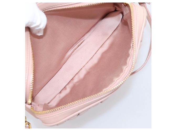 Borsa a tracolla Miu Miu Matelassé in pelle Rosa Oro Auth ar14289M D'oro - vista 23