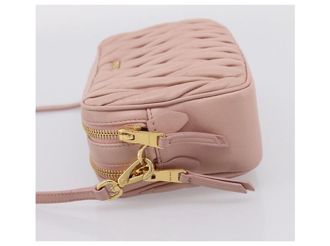 Borsa a tracolla Miu Miu Matelassé in pelle Rosa Oro Auth ar14289M D'oro - vista 3