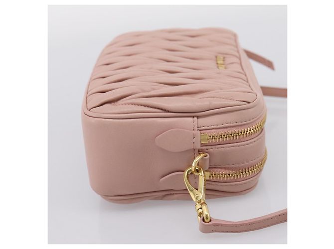 Borsa a tracolla Miu Miu Matelassé in pelle Rosa Oro Auth ar14289M D'oro - vista 4