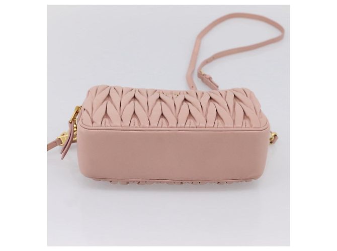 Borsa a tracolla Miu Miu Matelassé in pelle Rosa Oro Auth ar14289M D'oro - vista 5
