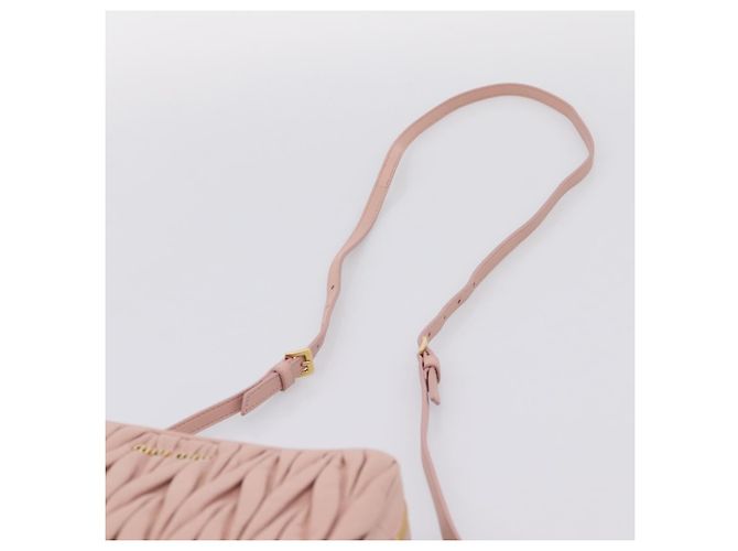 Borsa a tracolla Miu Miu Matelassé in pelle Rosa Oro Auth ar14289M D'oro - vista 8