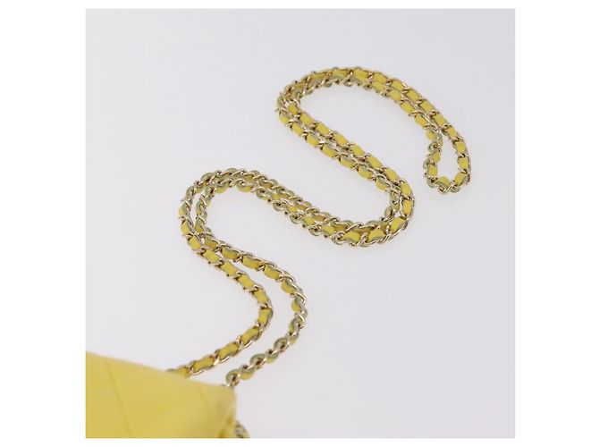 Borsa a tracolla CHANEL Matelasse con catena in pelle d'agnello Giallo Oro CC Auth ka6413M D'oro - vista 15
