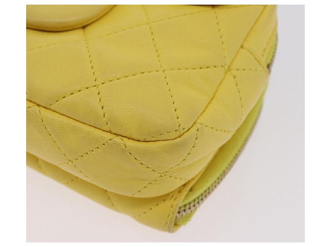 Borsa a tracolla CHANEL Matelasse con catena in pelle d'agnello Giallo Oro CC Auth ka6413M D'oro - vista 17