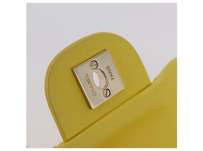 Borsa a tracolla CHANEL Matelasse con catena in pelle d'agnello Giallo Oro CC Auth ka6413M D'oro - vista 26