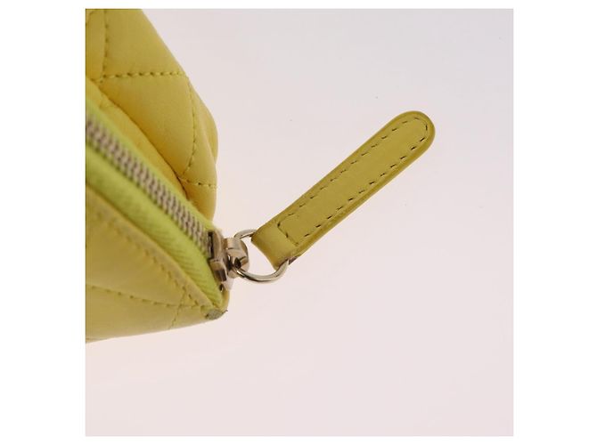 Borsa a tracolla CHANEL Matelasse con catena in pelle d'agnello Giallo Oro CC Auth ka6413M D'oro - vista 31