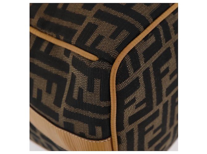Bolsa de Mão Vanity FENDI Zucca Canvas Preta Castanha Auth 206127V Marrom Preto - vista 15