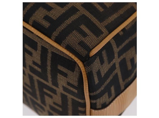 Bolsa de Mão Vanity FENDI Zucca Canvas Preta Castanha Auth 206127V Marrom Preto - vista 18