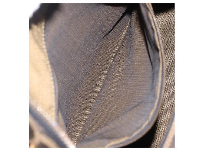 Bolsa de Mão Vanity FENDI Zucca Canvas Preta Castanha Auth 206127V Marrom Preto - vista 28