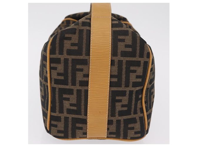 Bolsa de Mão Vanity FENDI Zucca Canvas Preta Castanha Auth 206127V Marrom Preto - vista 5
