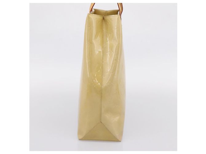 Borsa a mano LOUIS VUITTON Monogram Vernis Reade MM Beige M91141 LV Auth 205928A - vista 3