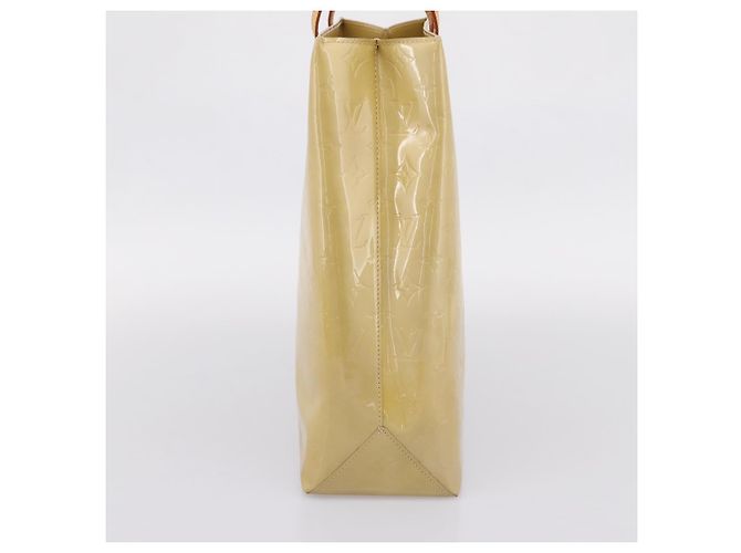 Borsa a mano LOUIS VUITTON Monogram Vernis Reade MM Beige M91141 LV Auth 205928A - vista 4
