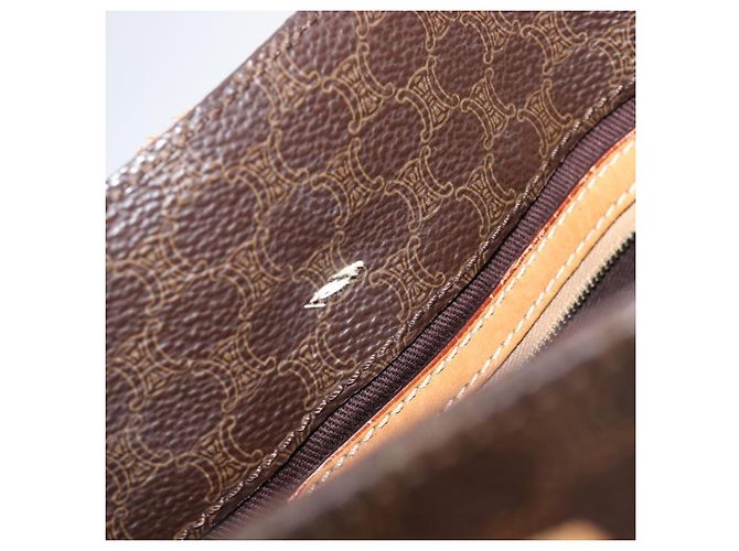 Céline Bolso de mano CELINE Macadam Canvas PVC Leather Brown Gold Auth ep16155 Castaño Dorado - vista 11