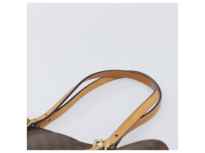 Céline Bolso de mano CELINE Macadam Canvas PVC Leather Brown Gold Auth ep16155 Castaño Dorado - vista 14