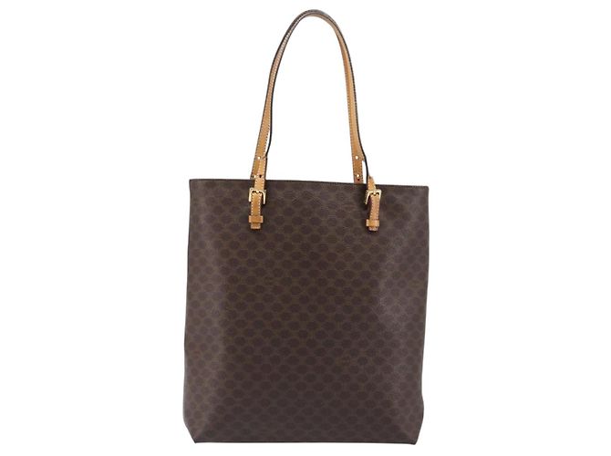 Céline Bolso de mano CELINE Macadam Canvas PVC Leather Brown Gold Auth ep16155 Castaño Dorado - vista 2