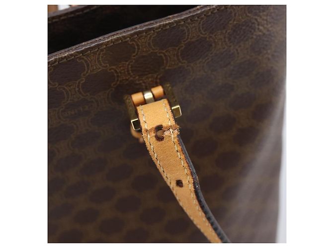 Céline Bolso de mano CELINE Macadam Canvas PVC Leather Brown Gold Auth ep16155 Castaño Dorado - vista 20