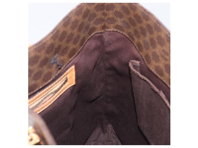 Céline Bolso de mano CELINE Macadam Canvas PVC Leather Brown Gold Auth ep16155 Castaño Dorado - vista 23