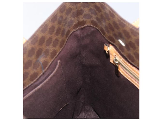 Céline Bolso de mano CELINE Macadam Canvas PVC Leather Brown Gold Auth ep16155 Castaño Dorado - vista 24