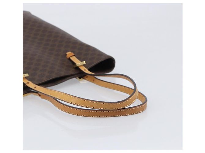 Céline Bolso de mano CELINE Macadam Canvas PVC Leather Brown Gold Auth ep16155 Castaño Dorado - vista 7
