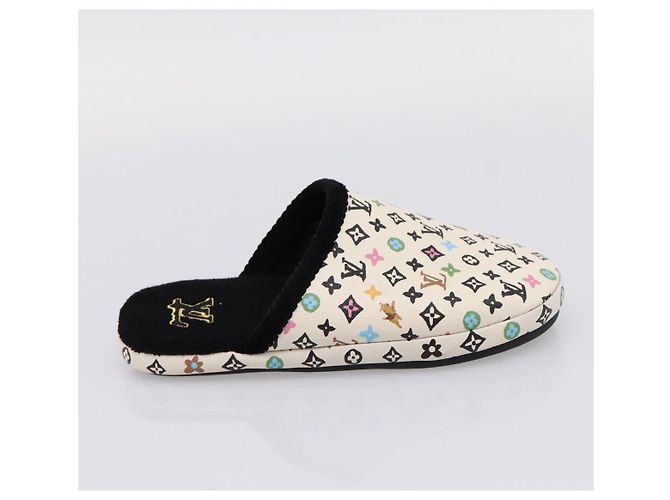 LOUIS VUITTON Monogram Craggy LV Palace Line Mules pumps White LV Auth 204940M Bianco Monogramma - vista 15