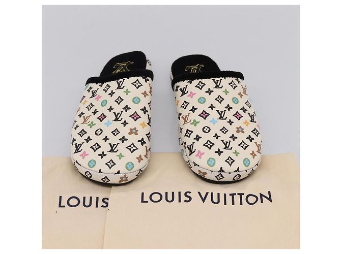 LOUIS VUITTON Monogram Craggy LV Palace Line Mules pumps White LV Auth 204940M Bianco Monogramma - vista 24