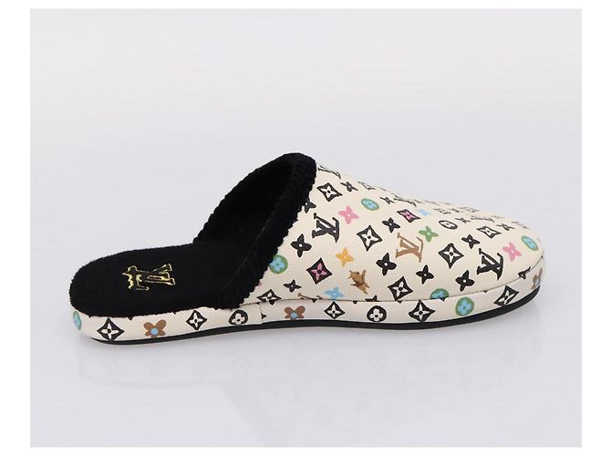 LOUIS VUITTON Monogram Craggy LV Palace Line Mules pumps White LV Auth 204940M Bianco Monogramma - vista 4