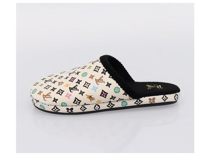 LOUIS VUITTON Monogram Craggy LV Palace Line Mules pumps White LV Auth 204940M Bianco Monogramma - vista 5