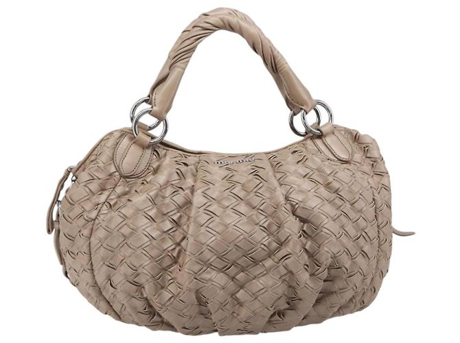 Miu Miu Handtasche Leder Braun Silber Auth bs37122A - Ansicht 13