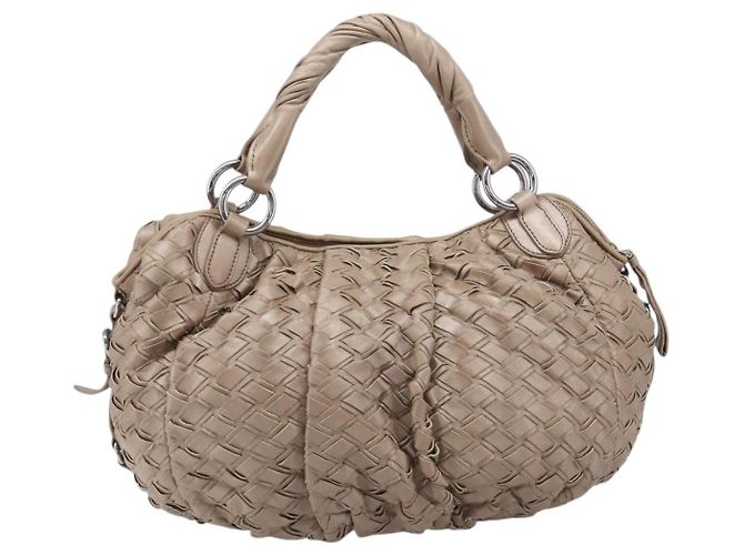 Miu Miu Handtasche Leder Braun Silber Auth bs37122A - Ansicht 2