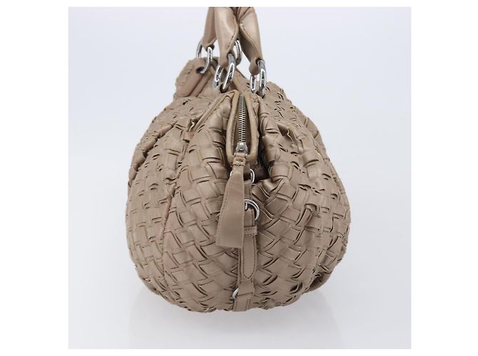 Miu Miu Handtasche Leder Braun Silber Auth bs37122A - Ansicht 4