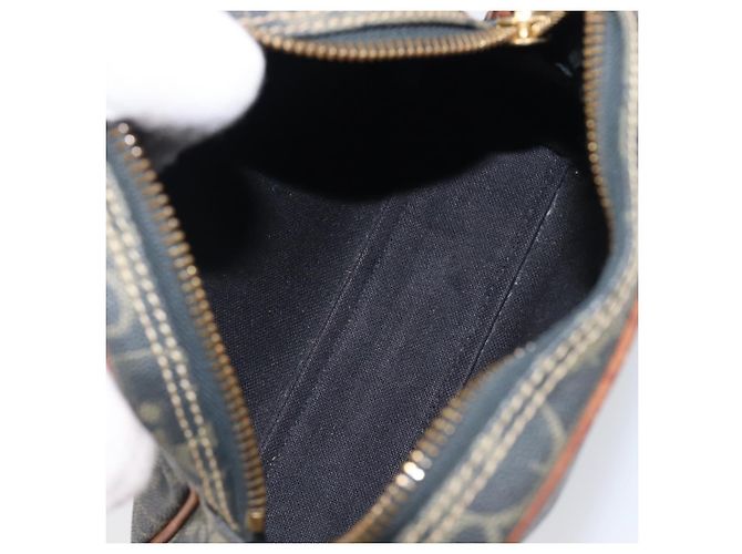 Borsa a tracolla Christian Dior Trotter Canvas PVC Verde Oro Auth 204234 D'oro - vista 12