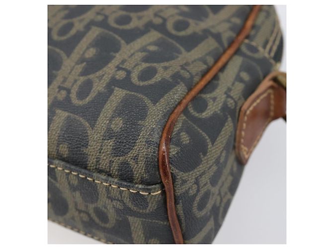 Borsa a tracolla Christian Dior Trotter Canvas PVC Verde Oro Auth 204234 D'oro - vista 15