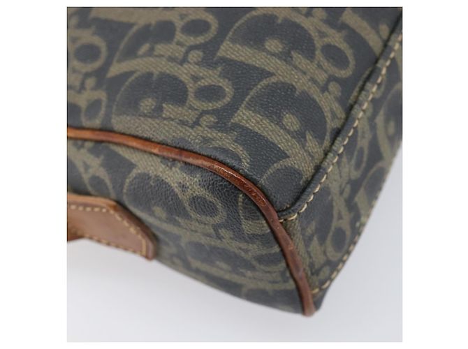 Borsa a tracolla Christian Dior Trotter Canvas PVC Verde Oro Auth 204234 D'oro - vista 16