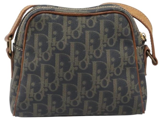 Borsa a tracolla Christian Dior Trotter Canvas PVC Verde Oro Auth 204234 D'oro - vista 2
