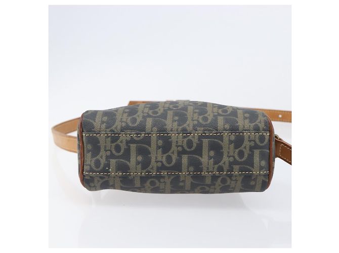 Borsa a tracolla Christian Dior Trotter Canvas PVC Verde Oro Auth 204234 D'oro - vista 6