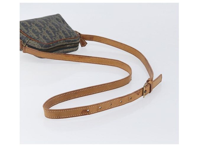 Borsa a tracolla Christian Dior Trotter Canvas PVC Verde Oro Auth 204234 D'oro - vista 8