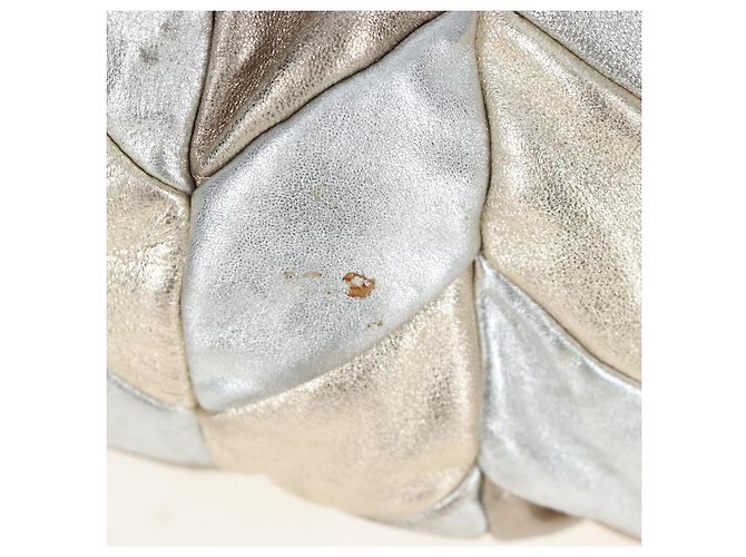 Bolso de mano Miu Miu de cuero 2way Silver Auth 204825A Plata - vista 2