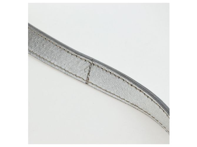 Bolso de mano Miu Miu de cuero 2way Silver Auth 204825A Plata - vista 20