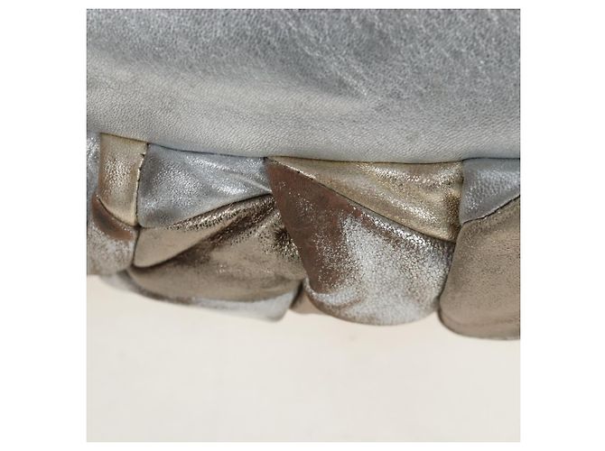 Bolso de mano Miu Miu de cuero 2way Silver Auth 204825A Plata - vista 21