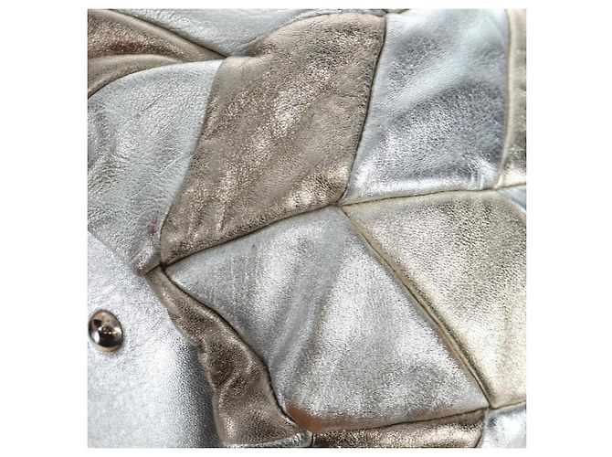 Bolso de mano Miu Miu de cuero 2way Silver Auth 204825A Plata - vista 23