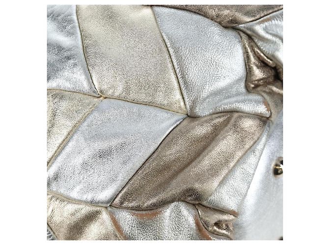 Bolso de mano Miu Miu de cuero 2way Silver Auth 204825A Plata - vista 24